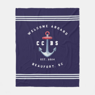 Nautical Fleece Blanket Deken