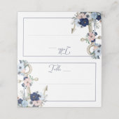Nautical Floral Anchor Navy Blue Wedding Table (Buitenkant ongevouwen)