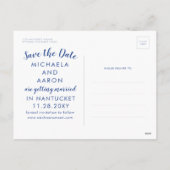 Nautical Floral Anchor Save the Date Briefkaart (Achterkant)