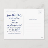 Nautical Floral Anchor Save the Date Briefkaart (Achterkant)