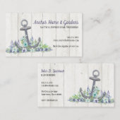 Nautical Floral Anchor Visitekaartje (Voorkant / Achterkant)