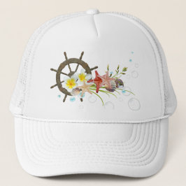Nautical Floral Performance pet met Ship's Wheel