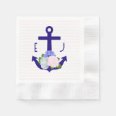 Nautical Floral Stripes Wedding Servet (Voorkant)