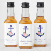 Nautical Floral Summer Wedding Likeurfles Etiket (Flessen)