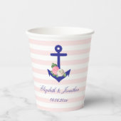 Nautical Floral Summer Wedding Papieren Bekers (Voorkant)