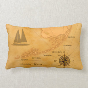 Nautical Florida Keys Map Kussen