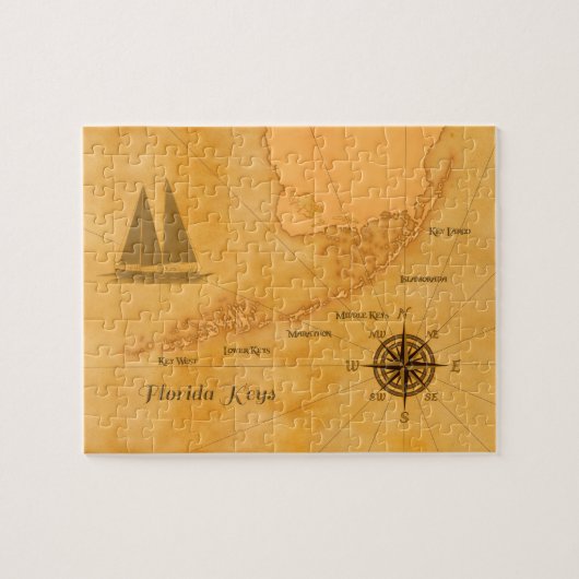 Nautical Florida Keys Map Legpuzzel (Horizontaal)