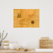  Nautical Florida Keys Map Poster (Keuken)