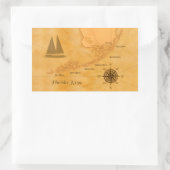  Nautical Florida Keys Map Rechthoekige Sticker (Tas)