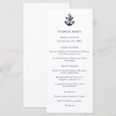 Nautical Flowers | Menu de mariage floral marine a (Devant / Derrière)