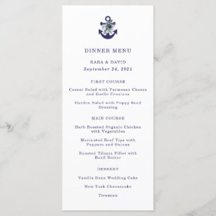 Nautical Flowers   Menu Floral Anchor Wedding Navy