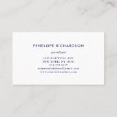 Nautical Flowers | Navy Blue Floral Anchor Visitekaartje (Achterkant)