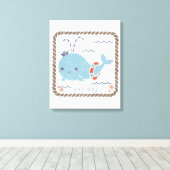 Nautical Friends - Whale Canvas Afdruk (Insitu (Houten vloer))