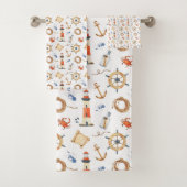 Nautical Gepersonaliseerd Name Navy Blue Bad Handdoek (Insitu)