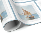 Nautical Gift Wrap Roll | Coastal Sailboat Wrappin Cadeaupapier (Rol Hoek)