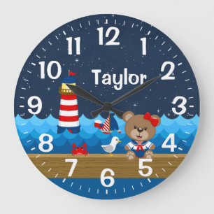 Nautical Girl Beer Red en Navy Grote Klok