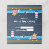 Nautical Girl Monkey Pink Navy Baby shower Seating (Buitenkant ongevouwen)