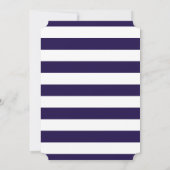 Nautical Gold Anchor Navy Stripe Rehearsal Dinner Kaart (Achterkant)