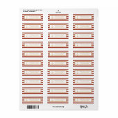 Nautical Gold Anchor, Red Brick & Gold Wedding Etiket (Full Sheet)