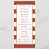 Nautical Gold Anchor, Red Brick & Gold Wedding Programma (Achterkant)