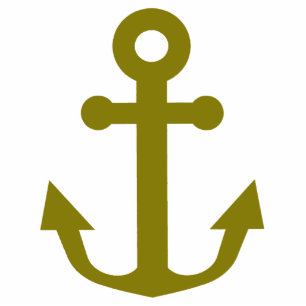 Nautical Gold Anchor Staand Fotobeeldje