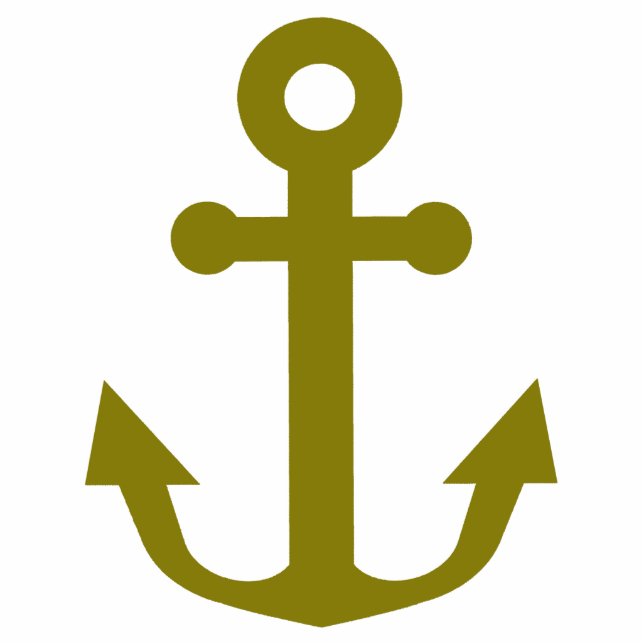 Nautical Gold Anchor Staand Fotobeeldje (Voorkant)