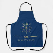 Nautical Gold Boat Wheel, Navy Blue Schort (Voorkant)