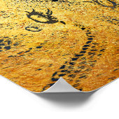 Nautical Gold Octopus Black Ink Waterverf Poster (Hoek)