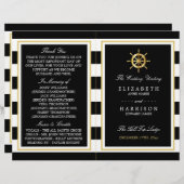 Nautical Gold Wheel, Black/Gold Weddenprogramma (Voorkant / Achterkant)