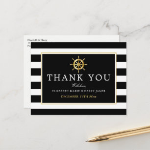 Nautical Gold Wheel, Black/Gold Weddenschap Hartel Briefkaart
