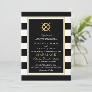  Nautical Gold Wheel, Black & Gold Weddenschap Kaart