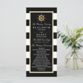 Nautical Gold Wheel, Black & Gold Weddenschap Programma (Staand voorkant)