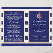Nautical Gold Wheel, Navy/Gold Wedding Program (Voorkant)