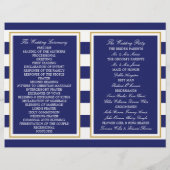 Nautical Gold Wheel, Navy/Gold Wedding Program (Achterkant)