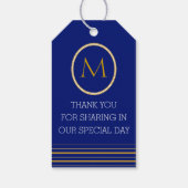 Nautical Gouden Anker Monogram Trouw Bruiloft Favo Cadeaulabel (Achterkant)