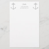 Nautical Grey Anchor Briefpapier (Voorkant)