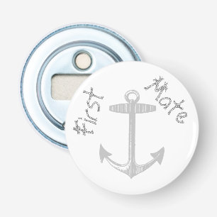 Nautical Grey Anchor Button Flesopener