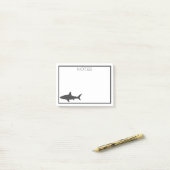 Nautical Grey Shark Silhouette Post-it® Notes (Op bureau)