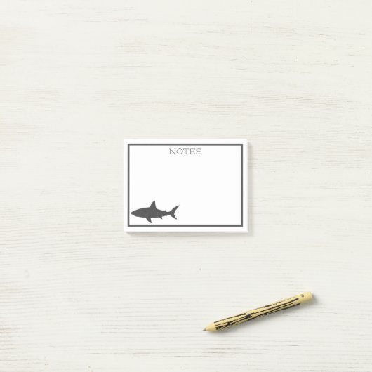 Nautical Grey Shark Silhouette Post-it® Notes (Op bureau)