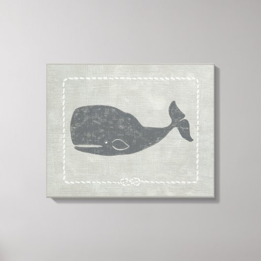 Nautical Grey Whale Canvas Afdruk (Voorkant)
