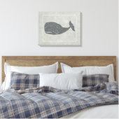 Nautical Grey Whale Canvas Afdruk (Insitu (Slaapkamer))