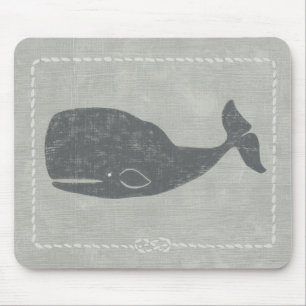 Nautical Grey Whale Muismat