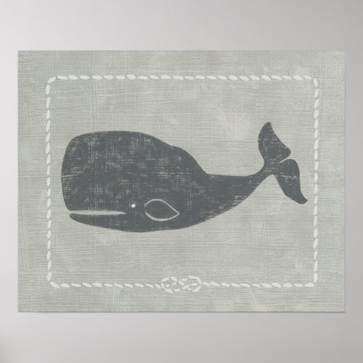 Nautical Grey Whale Poster (Voorkant)
