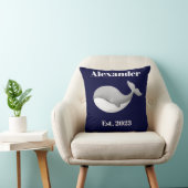 Nautical Grey Whale Stripes Wit en Navy Blue Kussen (Stoel)