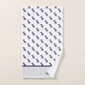 Nautical Grey White en Navy Blue Pelican Bad Handdoek (Handdoek)