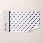 Nautical Grey White en Navy Blue Pelican Bad Handdoek (Handdoek)