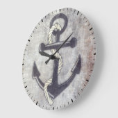 Nautical Grungy Anchor Rustic Wall Clock Grote Klok (Hoek)