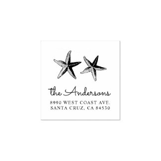 Nautical Hand-schilded Starfish Return Address Rubberstempel
