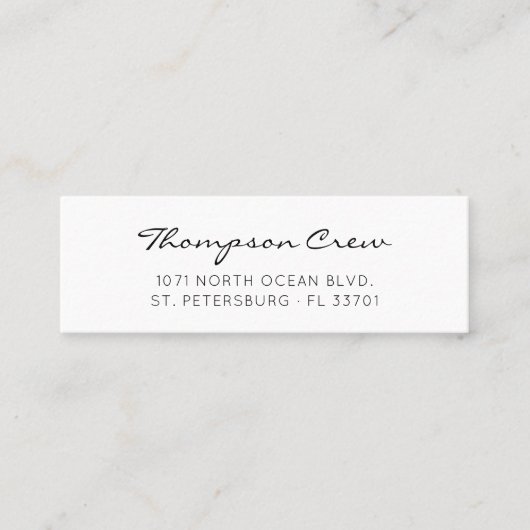 Nautical Handwrite Sailing Crew Mini Visitekaartje (Voorkant)