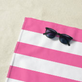 Nautical Heart Bachelorette-weekend roze & wit Strandlaken (In situ)